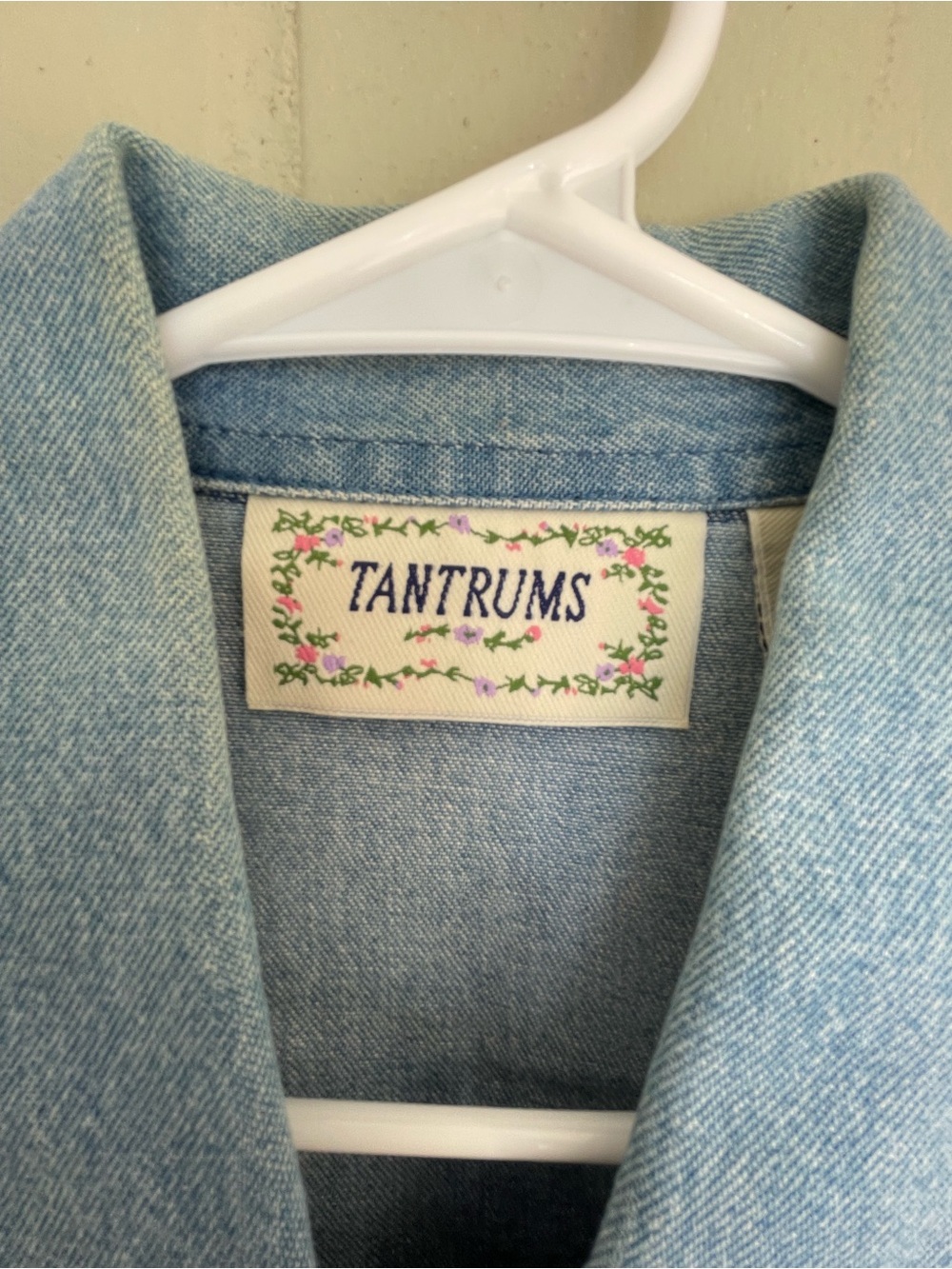 Tantrums Light Denim Jacket with Floral & Butterfly Embroidery, Beading, Sequins - Picture 5 of 6